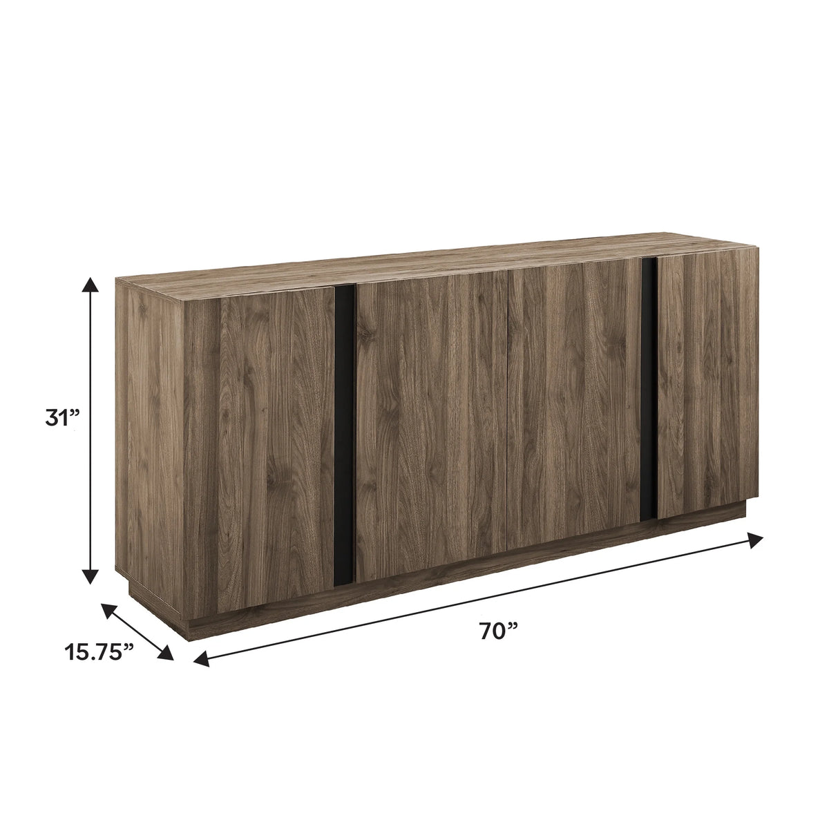 Walker Edison Modern 4-Door TV Stand for TVs up to 80��, Slate Grey