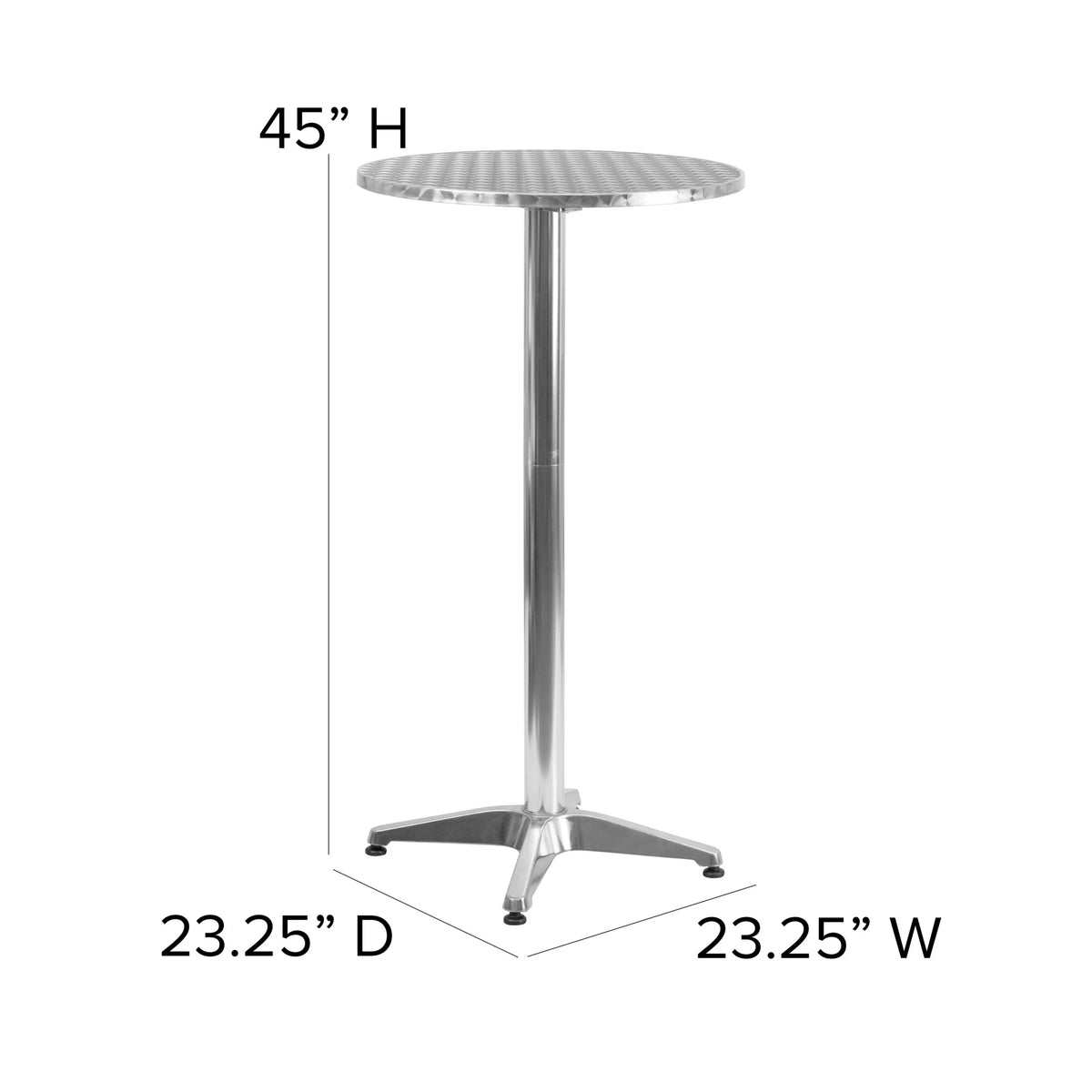 Flash Furniture 23.25" Round Aluminum Indoor/Outdoor Bar Height Table with Flip-Up Top, Silver