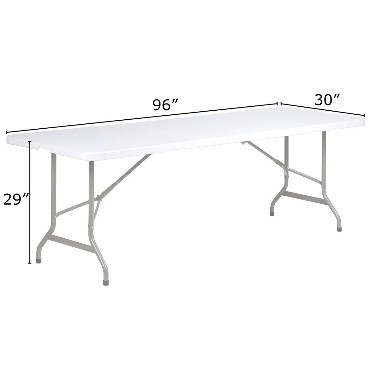SUGIFT 8 ft Folding Table Rectangular White Folding Plastic Table
