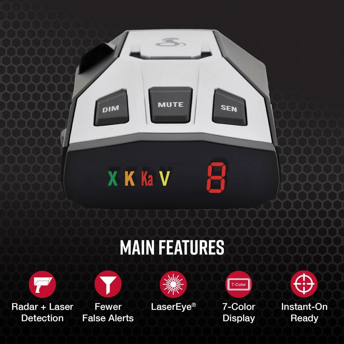 Cobra RAD 350 Laser Radar Detector - Long Range, False Alert Filter, OLED Display, Front & Rear Detection