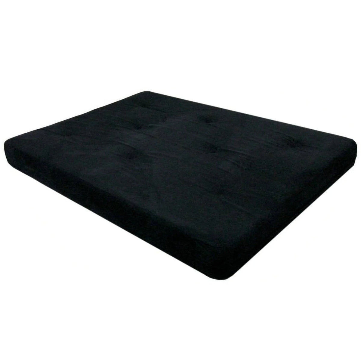 Mainstays 6 Inch Futon Mattress with Tufted Cover and Recycled Polyester Fill, Full, Black