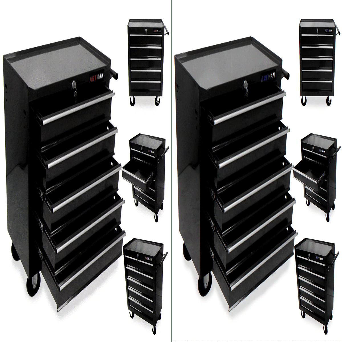ARTMAN 5 Drawer Rolling Tool Chest, Tool Storage Cabinet  with Wheels and Drawers for Garage Warehouse