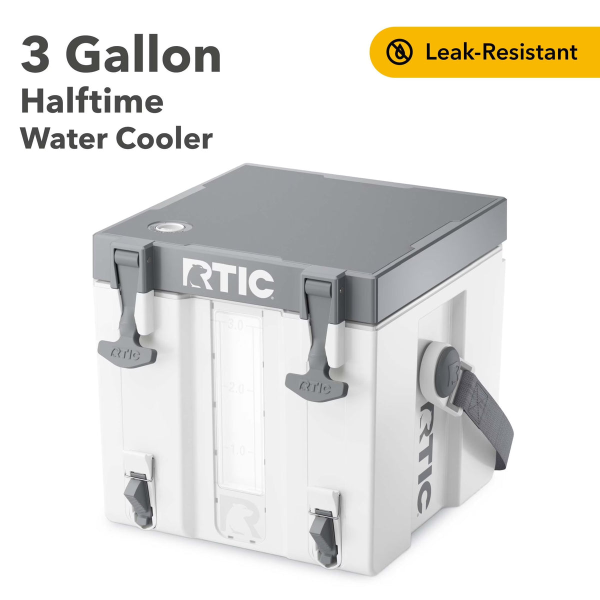 RTIC Halftime Water Cooler, 3 Gallon Hard-Sided Water Cooler, White