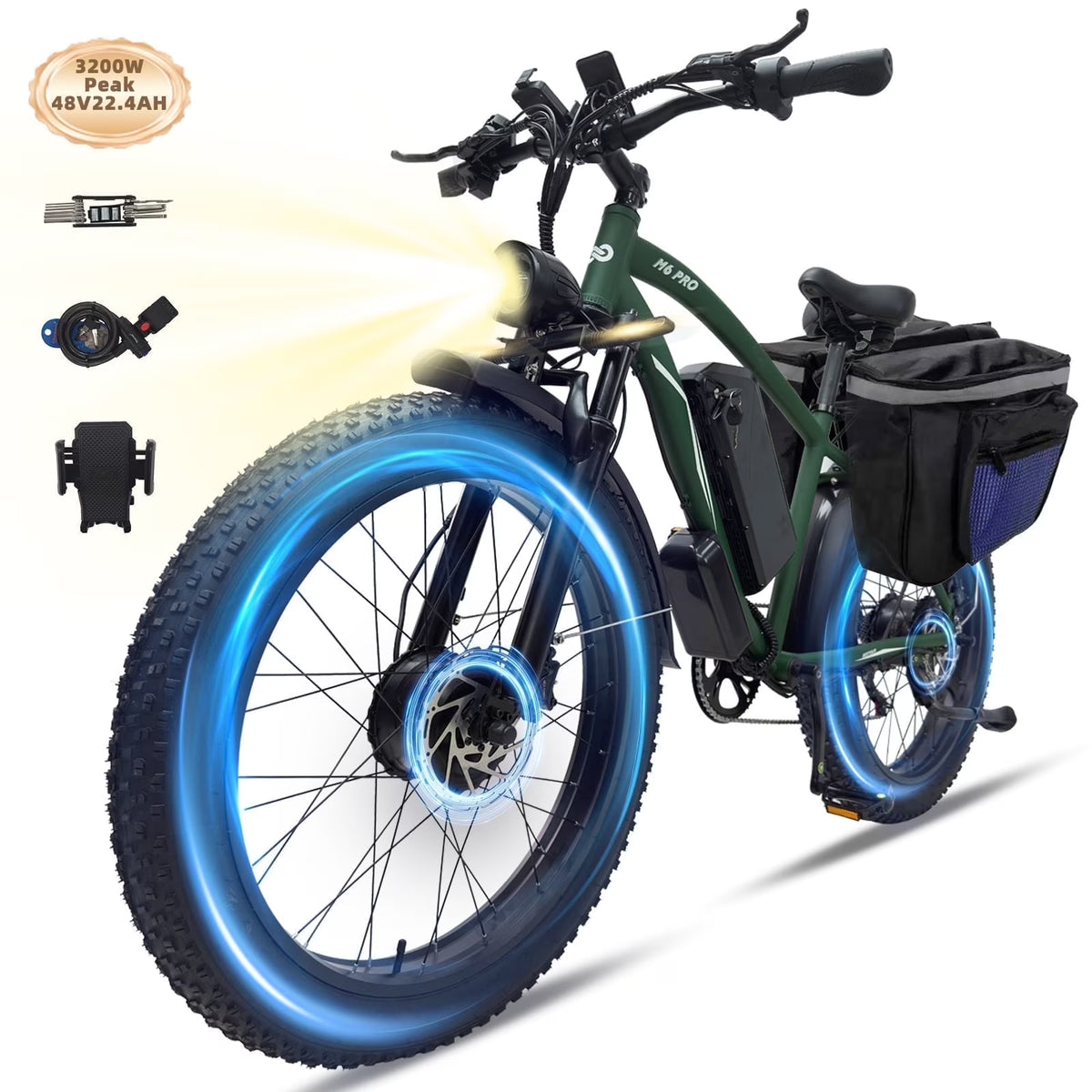 M6 Electric Bicycle M6 PRO 3200W, 48V 22.4Ah, 26 inch
