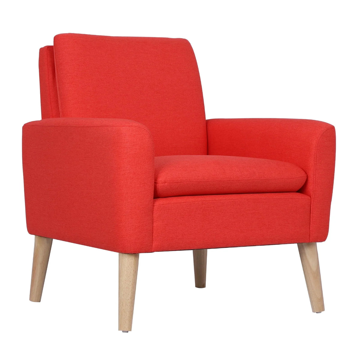 Dazone Modern Accent Fabric Chair Single Sofa Comfy Upholstered Arm Chair Living Room Yellow