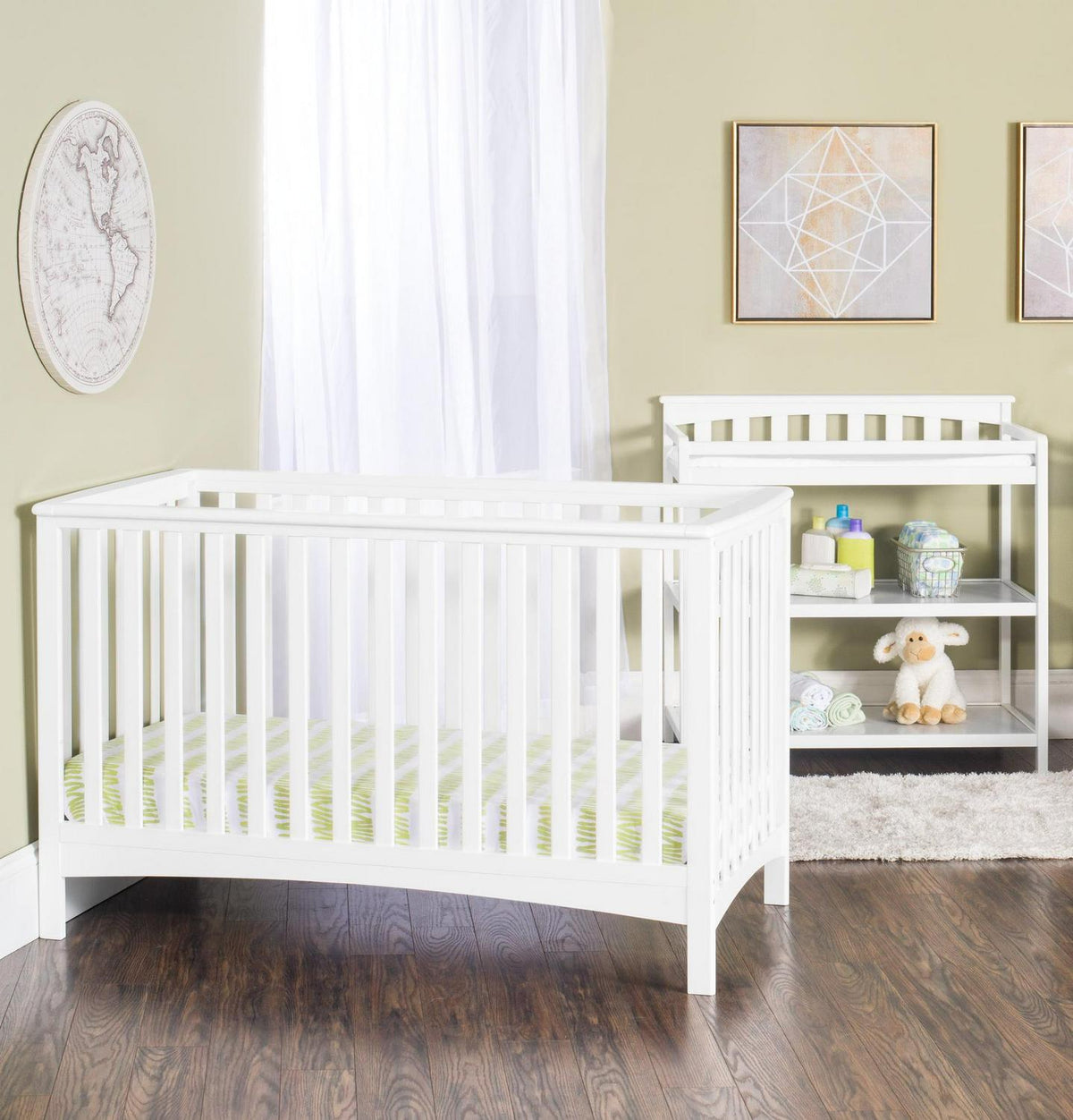 Child Craft London 4-in-1 Convertible Crib. Baby Crib Converts to Day Bed. Toddler Bed and Full Size Bed. 3 Adjustable Mattress Positions. Non-Toxic. Baby Safe Finish (Matte White)