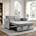 KINFFICT Small Sofa Bed, Modern Sofa Sleeper with Pull Out Bed, Upholstered Chenille Loveseat Sleeper for Living Room, Gray