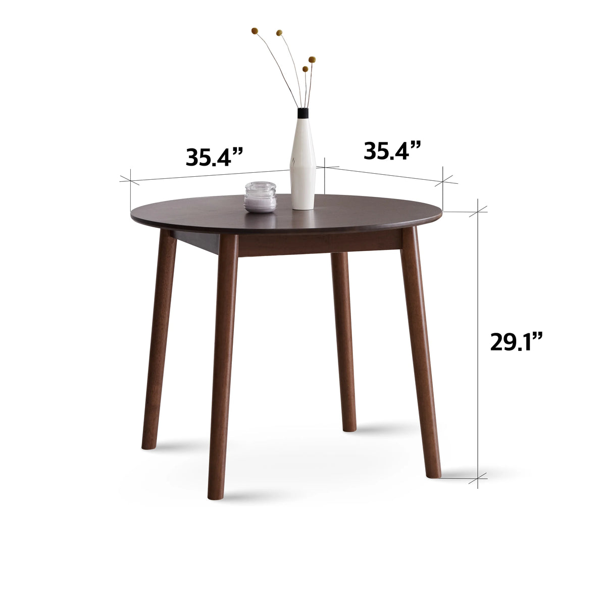 Livinia Aslan 35.4" Round Wooden Dining Table (Natural)