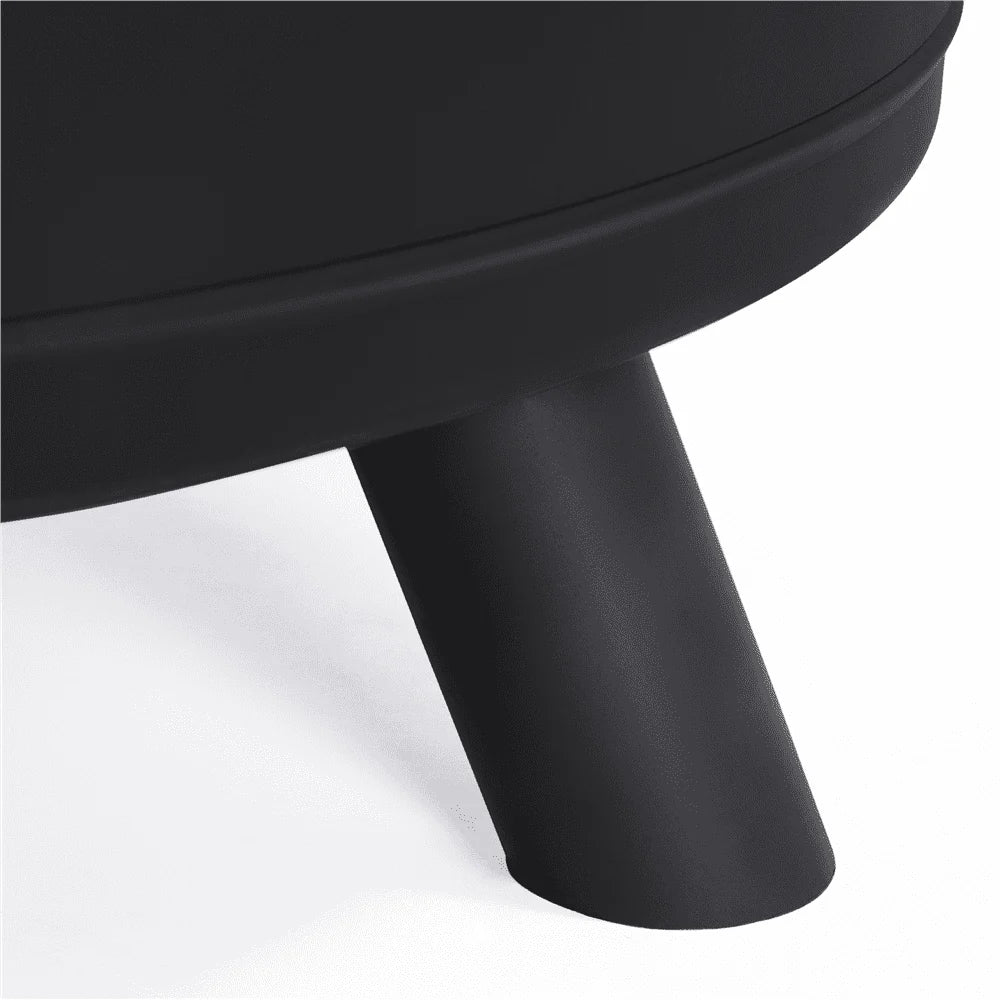 Yaheetech 30'' Outdoor Round Fire Pit, Black, Wood