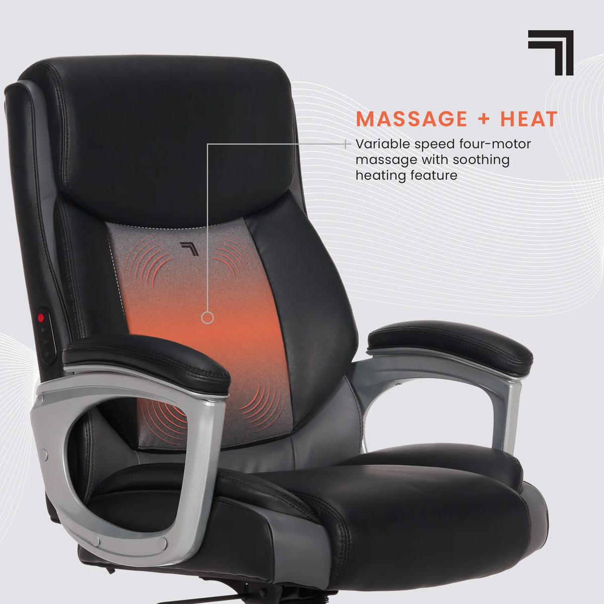 Sharper Image S-120 Massage and Heat Office Chair, Gray/White