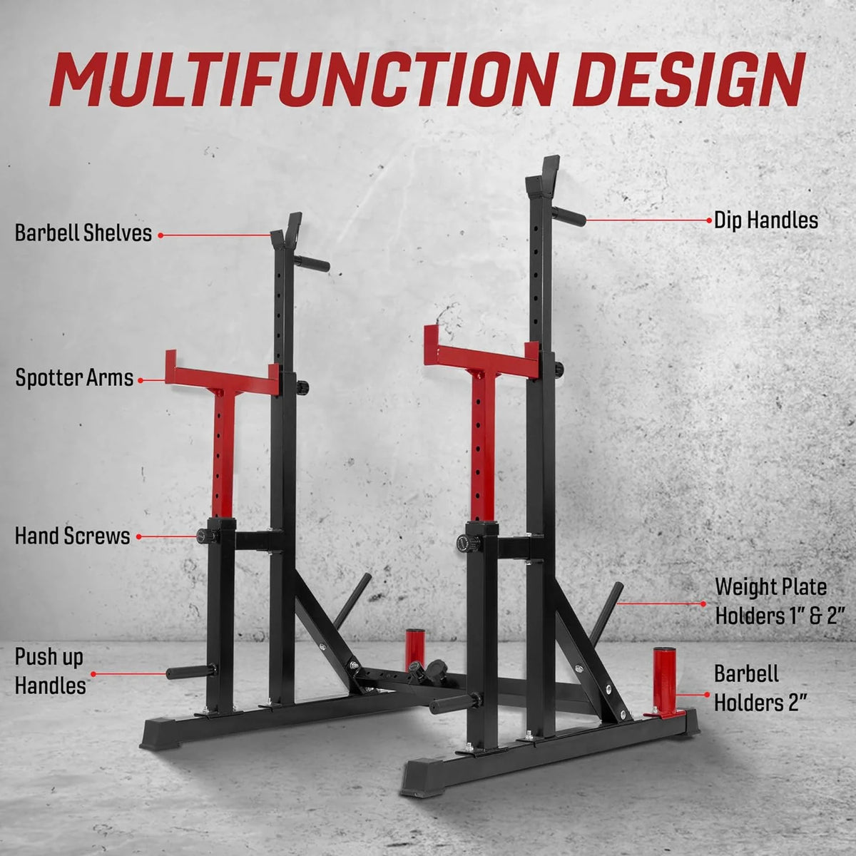 Yes4All Hip Thrust Leg Exercise Machines with Bench, Resistance Bands, Black/Red