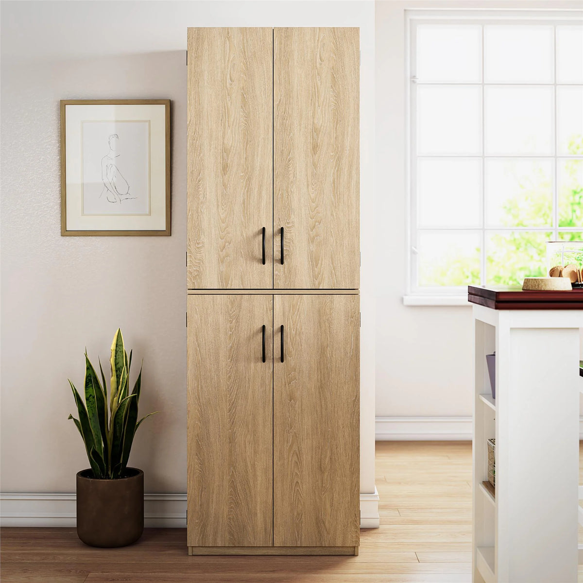 Mainstays 72" 4-Door Storage Cabinet, Espresso