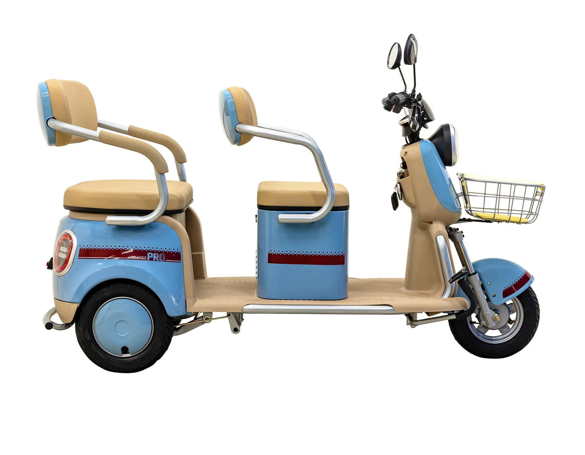 Massimo MGC E-Trike 3-Wheel Electric Cart �C 17 MPH, 2-Seater Adult Scooter �C Blue
