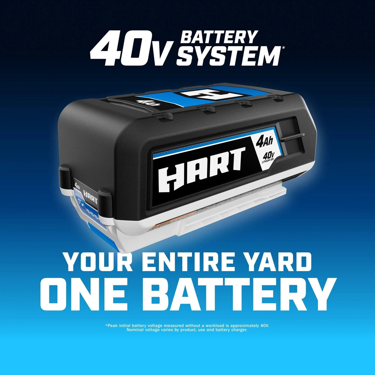 HART 40-Volt 18-inch Battery-Powered Brushless Snow Thrower Kit, (1) 6.0Ah Lithium-Ion Battery