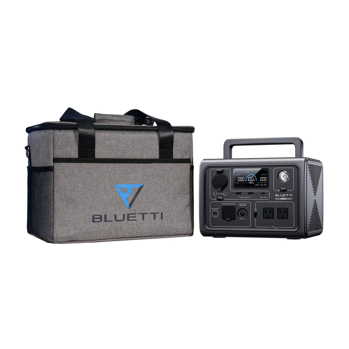 Bluetti EB3A Portable Solar Power Station, 268Wh, 600W AC Output, Fast Recharge, Ideal for Outdoor Camping