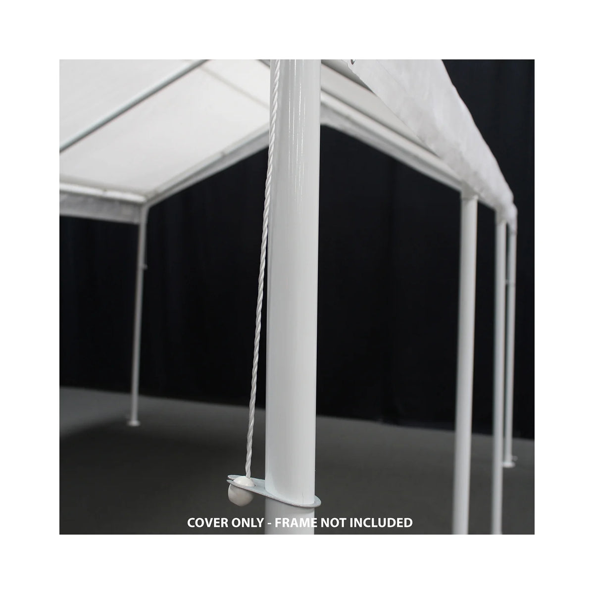 King Canopy 18 ft x 20 ft White Drawstring Carport Canopy Cover