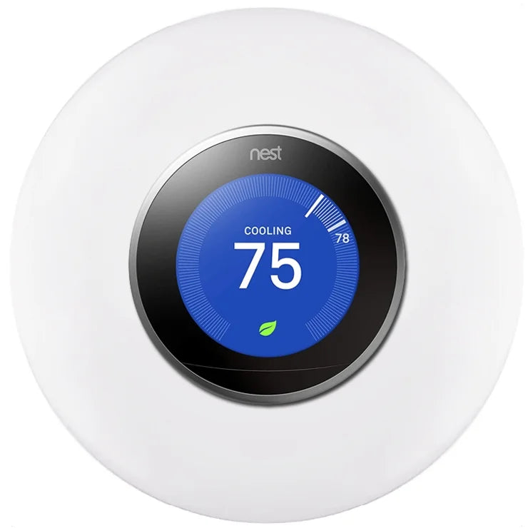 Google Nest Learning Smart Thermostat - 3rd Generation - Stainless Steel T3007ES Bundle with Deco Essentials Wall Mount Plate Cover + Screen Protector Kit for Google Nest Thermostat