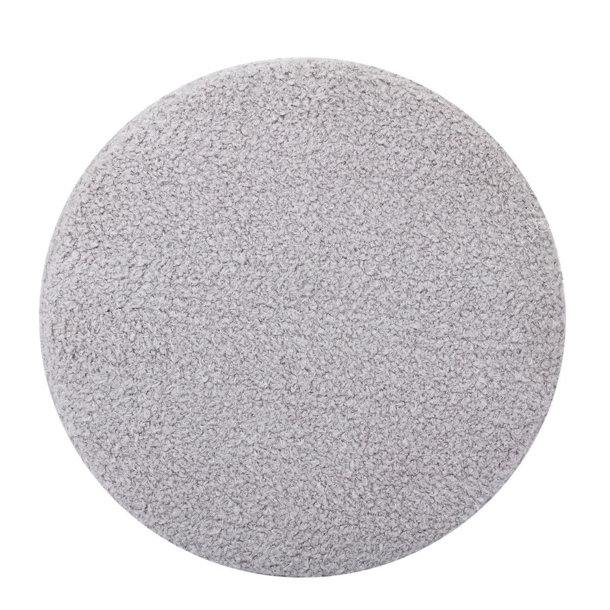 Wovenbyrd Round Pouf Ottoman with Foam Core, Gray �C Perfect for Living Room or Bedroom