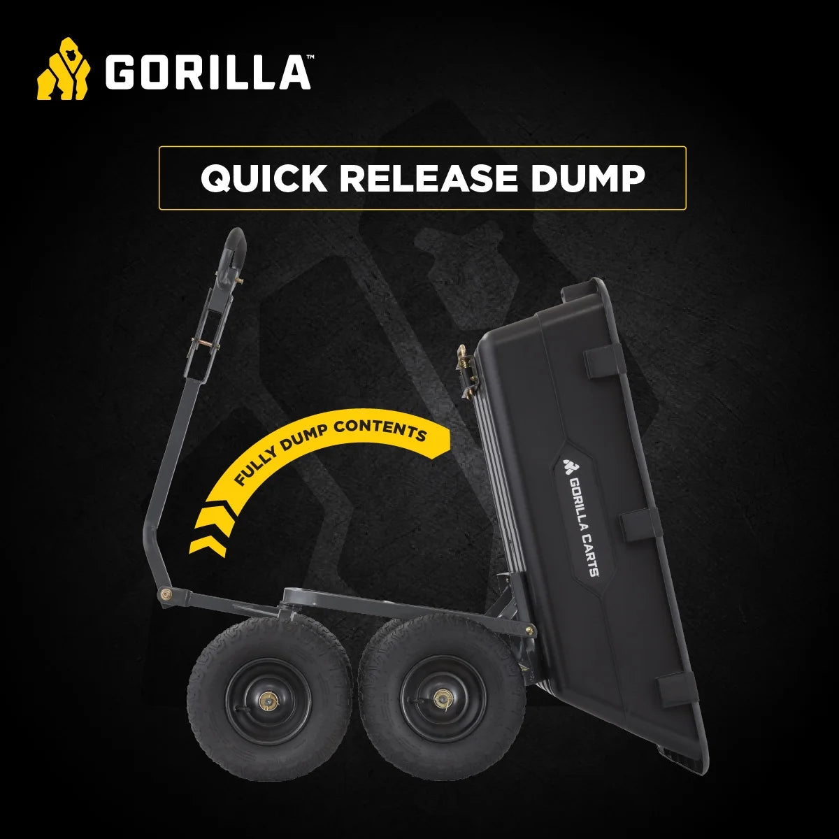 Gorilla Carts 6 cu ft Heavy Duty Poly Dump Cart with Steel Frame, Black