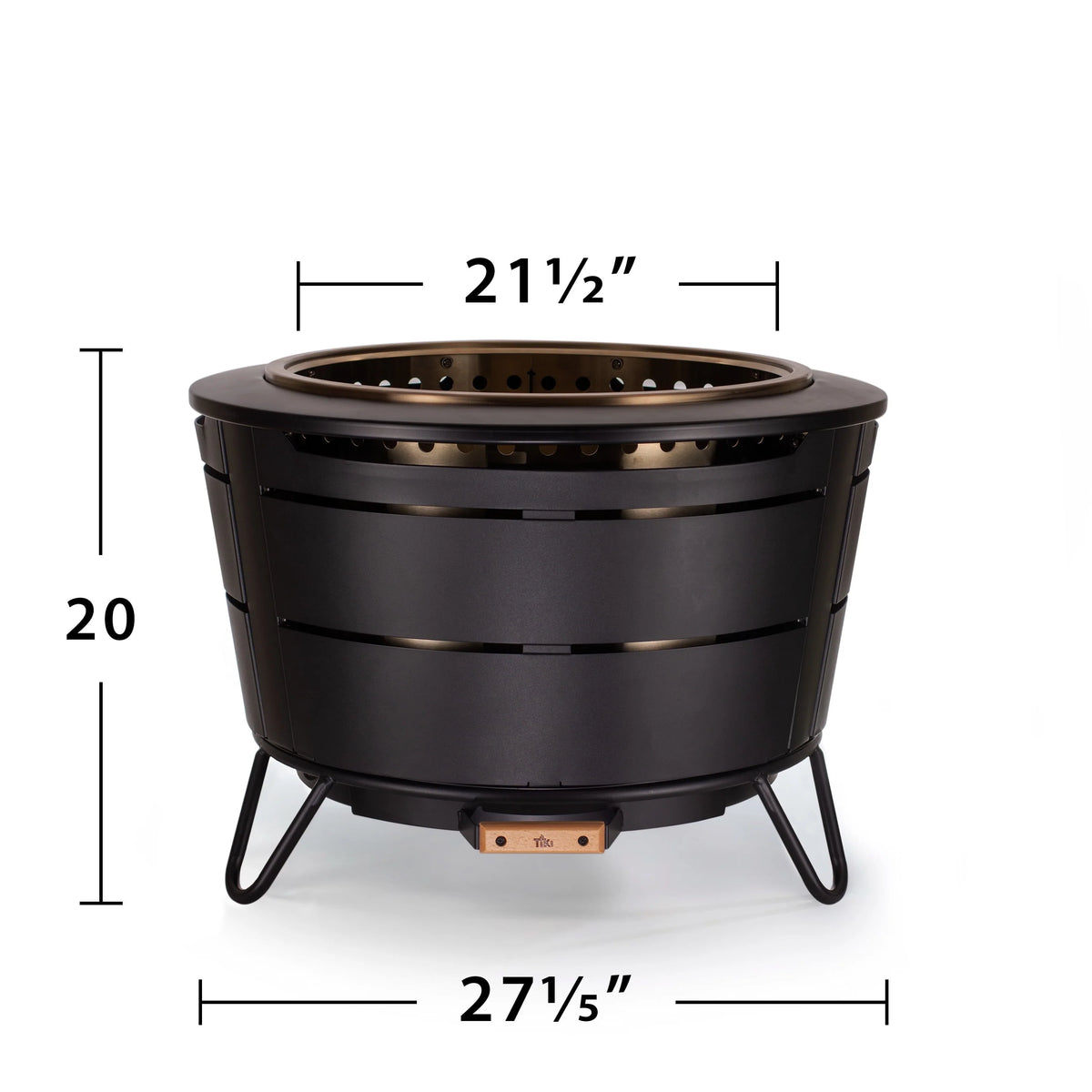 TIKI® Brand 27.5 inch Reunion Smokeless Fire Pit Metal Black