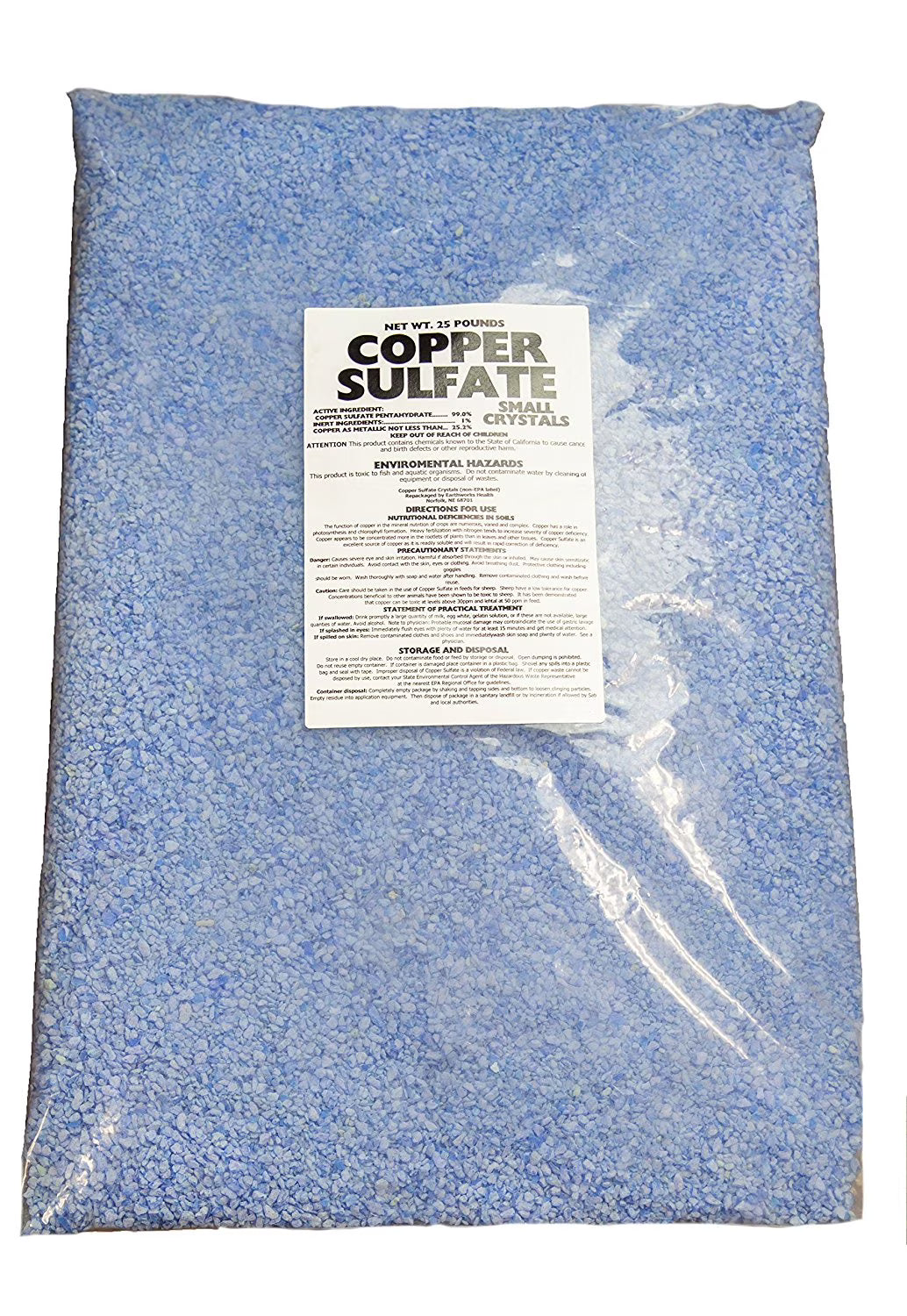 Copper Sulfate Fine Crystals - 25Lb bag