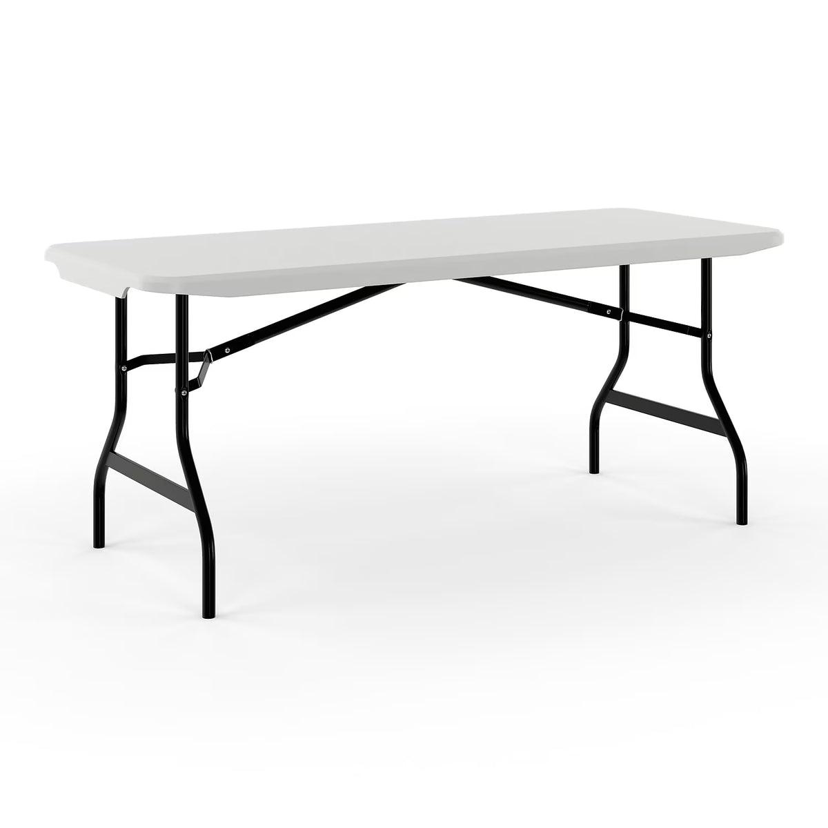 Staples 6' x 29.5" Heavy Duty Plastic Folding Table White Granite (62109)