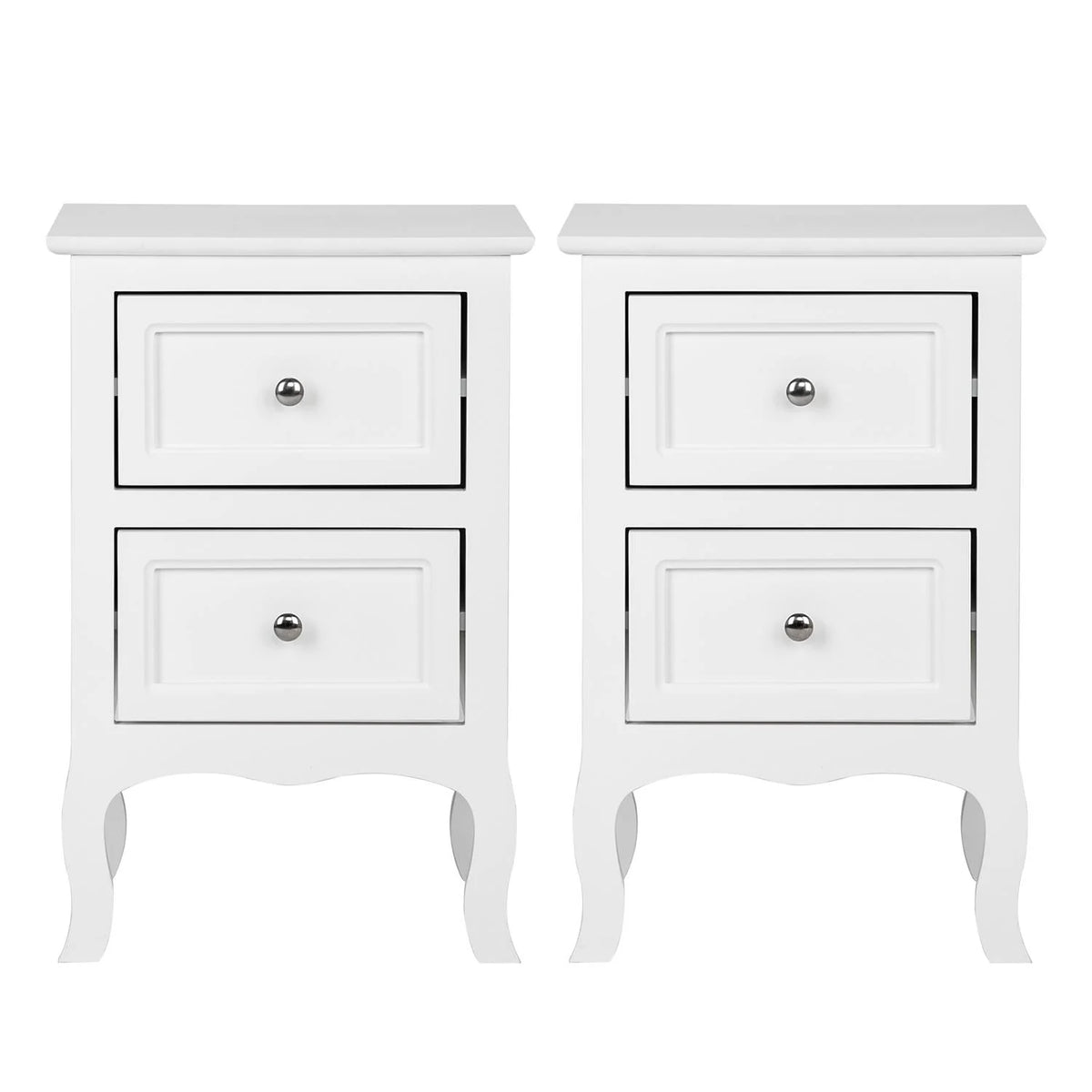 UBesGoo Set of 2 Nightstand, Side Table Night Table,White