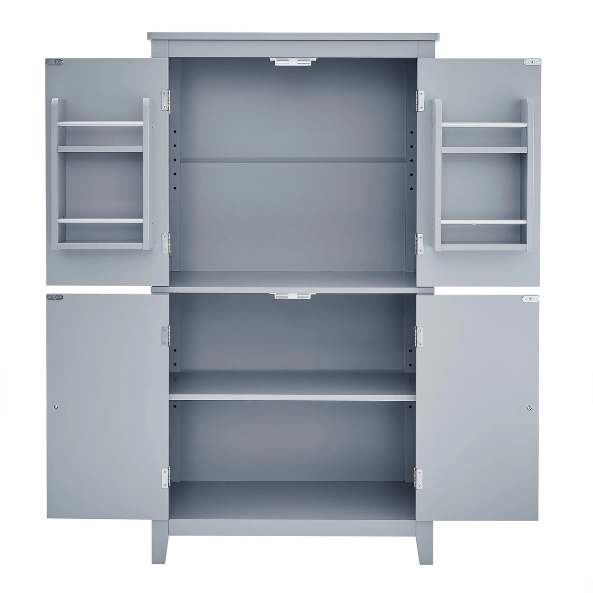 Elegant Bathroom Floor Storage Cabinet, Bathroom Storage Unit, Freestanding Cabinet with 4 Doors