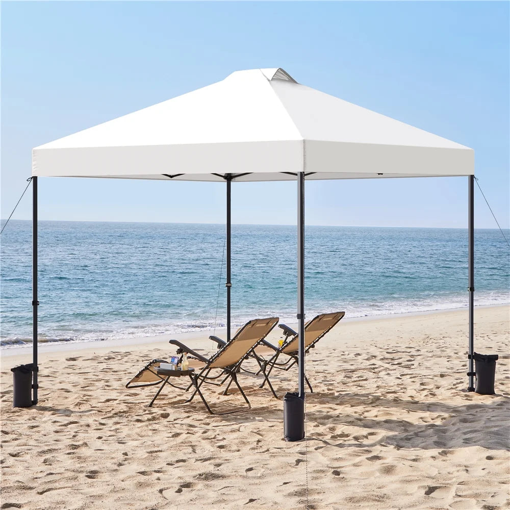 Renwick 10x10 Ft Instant Pop Up Canopy with One Push To Lock Setup Mechanism, Blue
