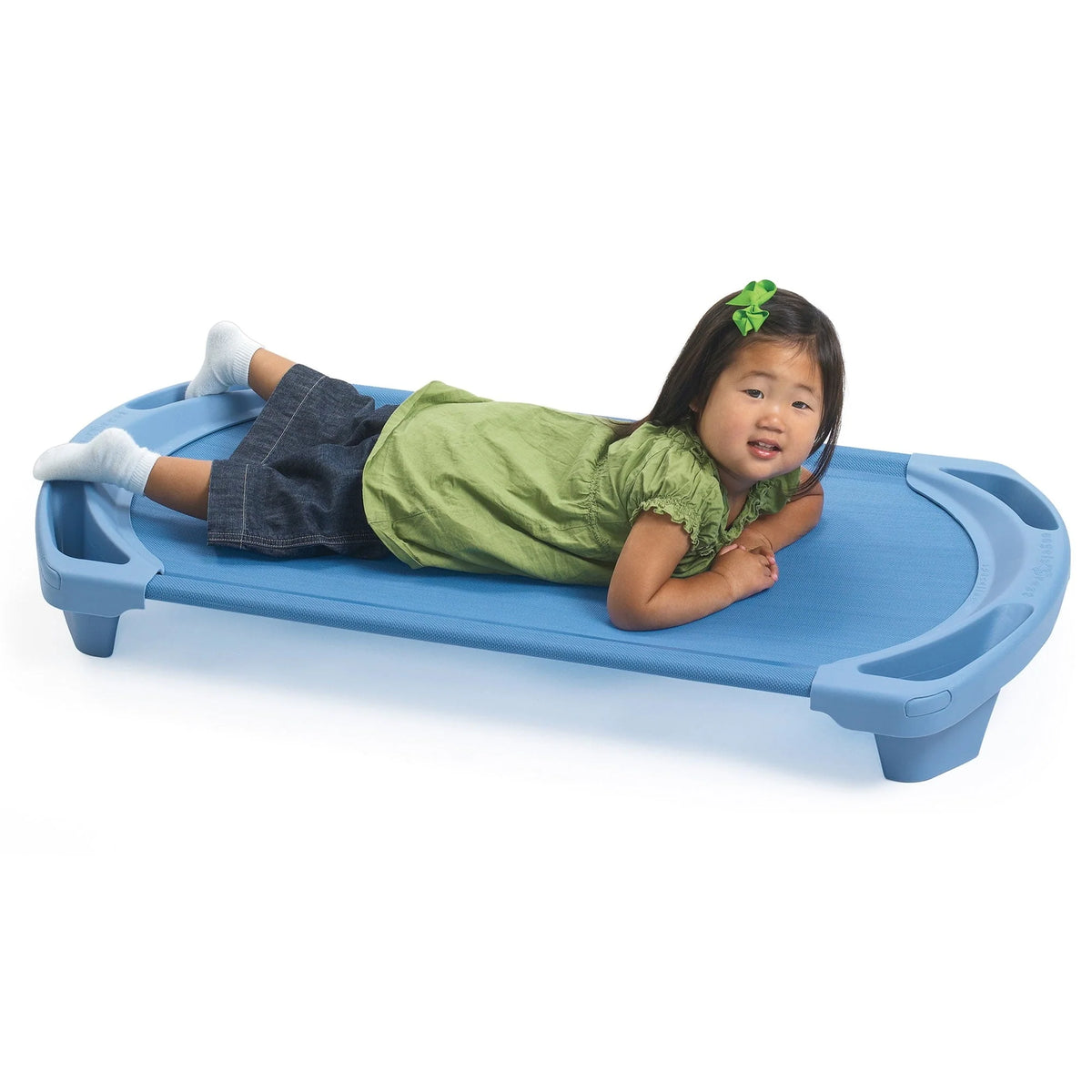 Angeles SpaceLine Toddler Nap Cots For Kids, Wedgewood Blue (4 Pack)
