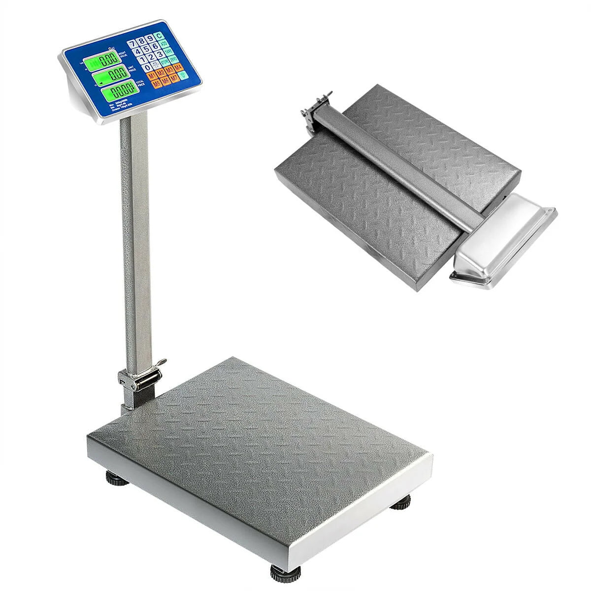 Gymax 660lbs Weight Platform Scale Digital Floor Folding Scale Postal Shipping Mailing
