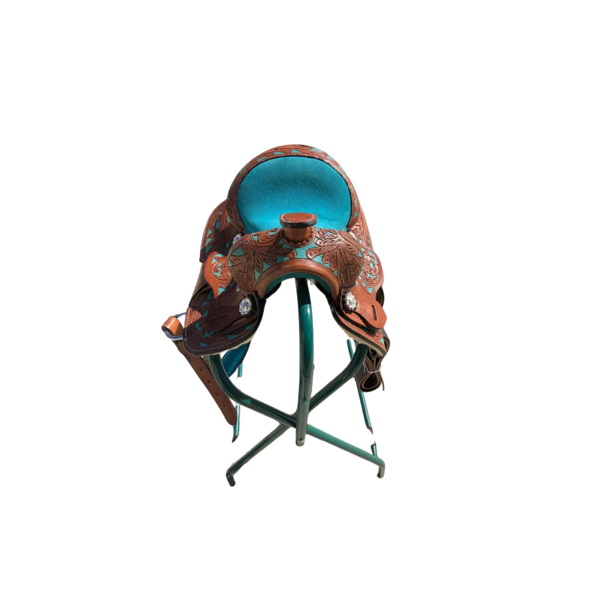 RESISTANCE Western Miniature Barrel Saddle with Conchos Inlay Colors