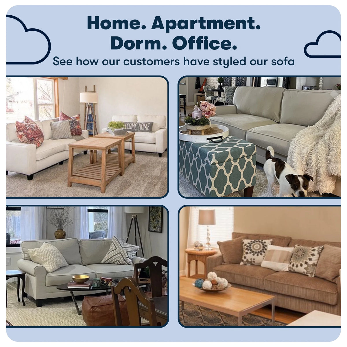 Serta Palisades 61" Track Arm Sofa Loveseat with Removable Covers Beige