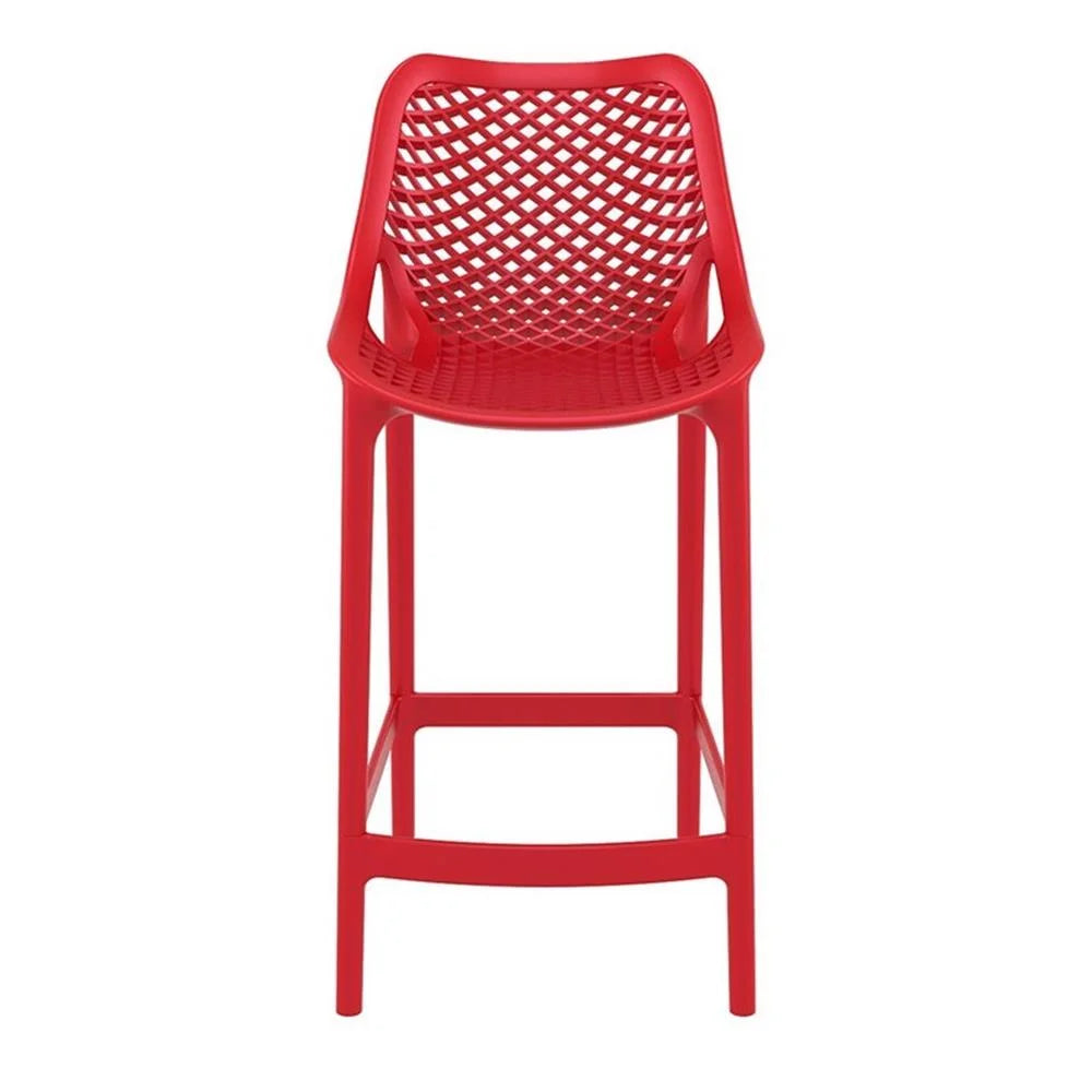 Home Square Polypropylene Patio Bar Stool in Taupe - Set of 2