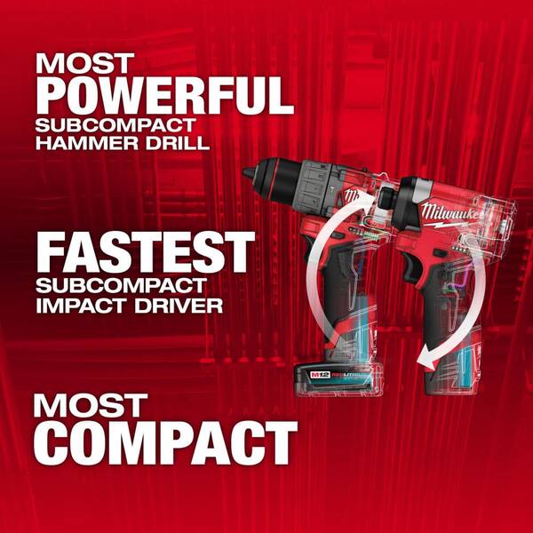 M12 FUEL 12-Volt Cordless Hammer Drill and Impact Driver Combo Kit with Impact Duty Titanium Drill Bit Set (23-Piece)