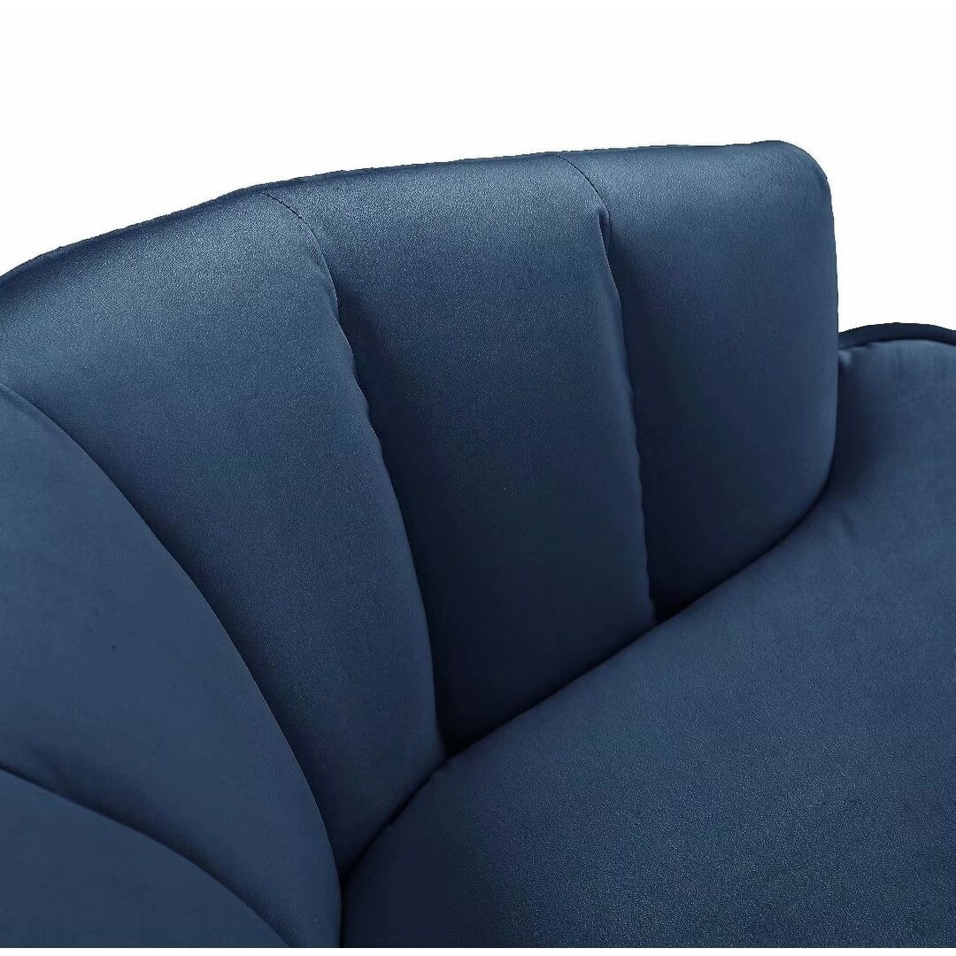Manufacturer Name Morden Fort Glam Velvet Barrel Carter Chair with Golden Legs Blue