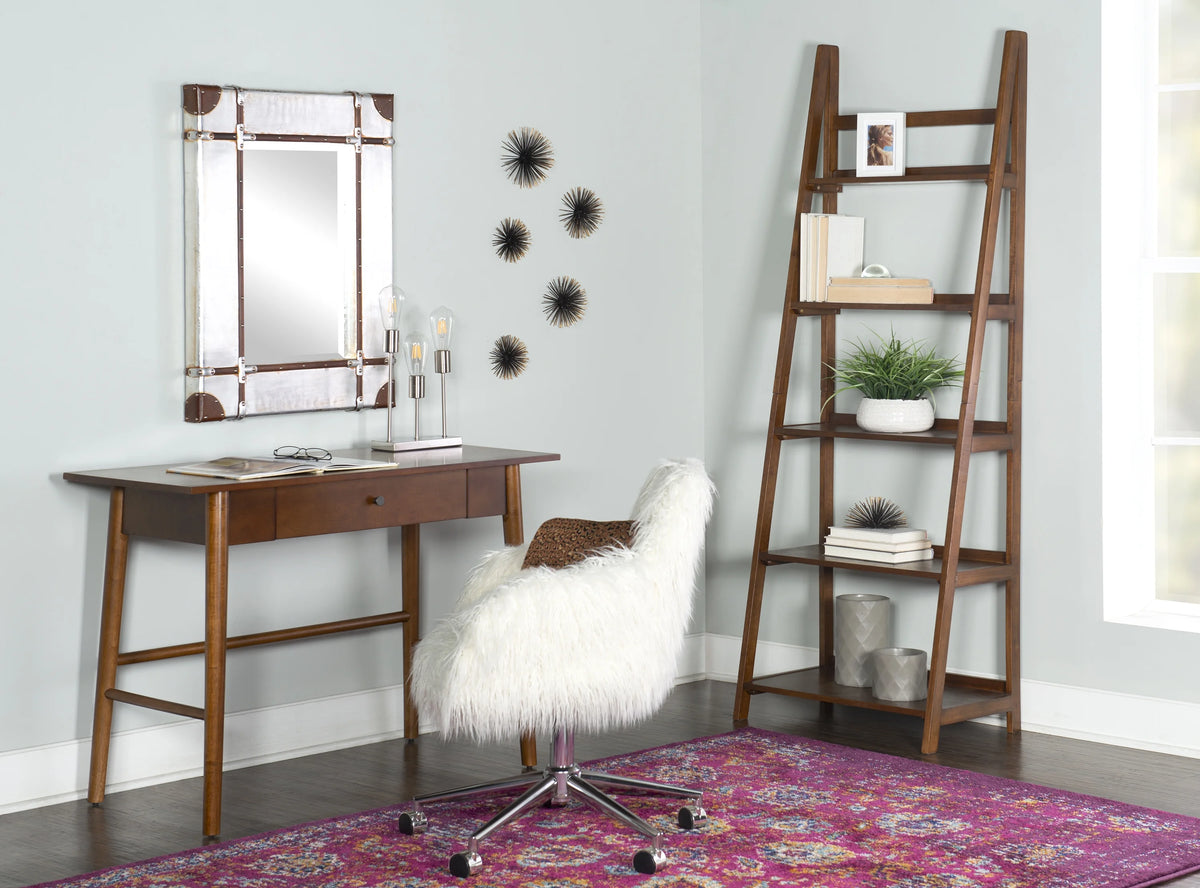 Linon Charlotte Bookcase, Brown, 5 Shelves, 72 inches Tall