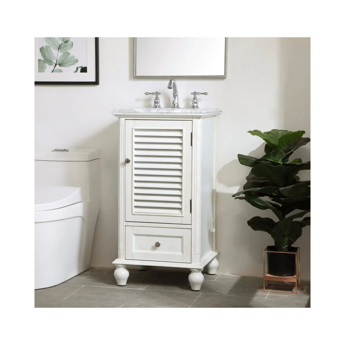 19 inch single bathroom vanity in grey