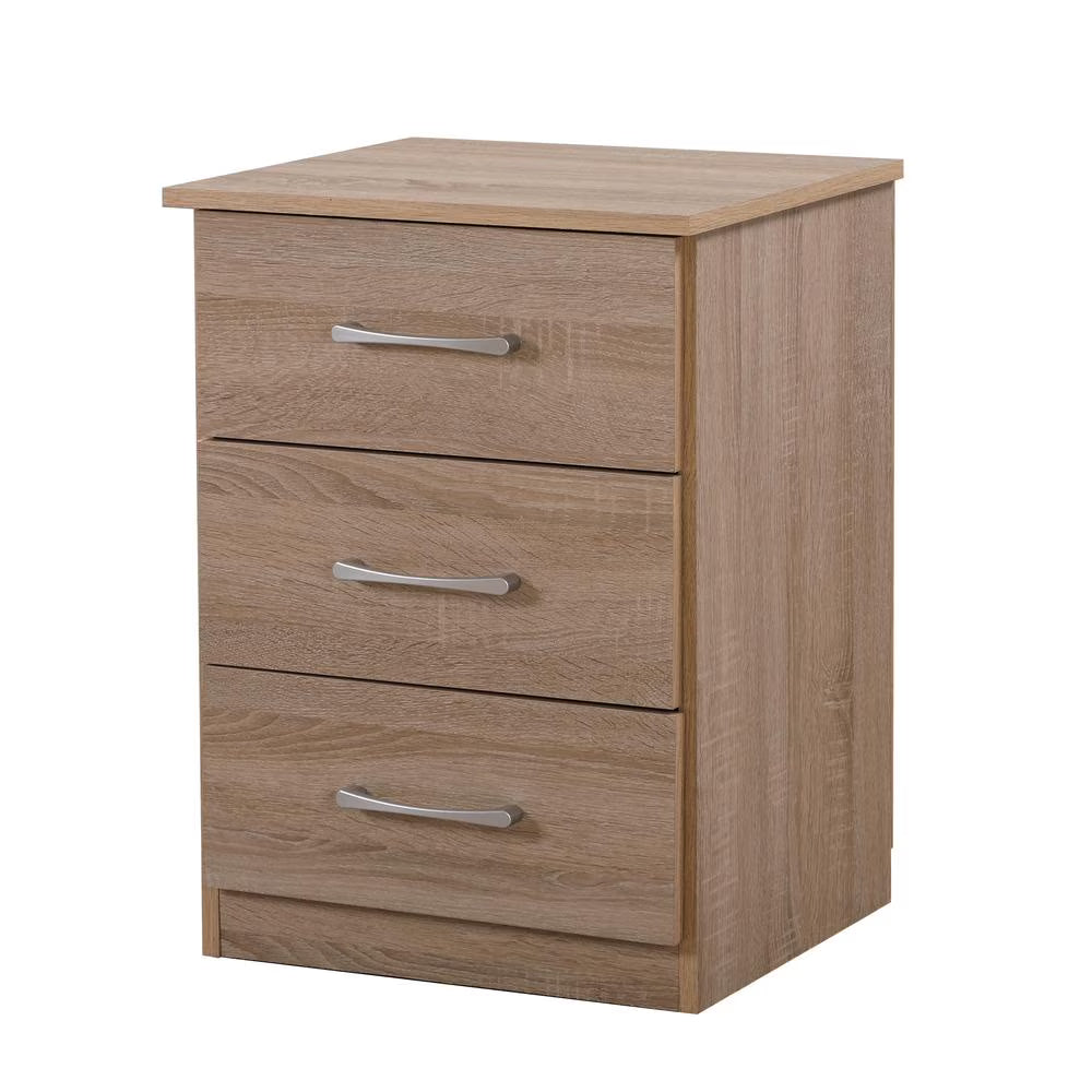 Glory Furniture Boston 3 Drawer Nightstand in Gray