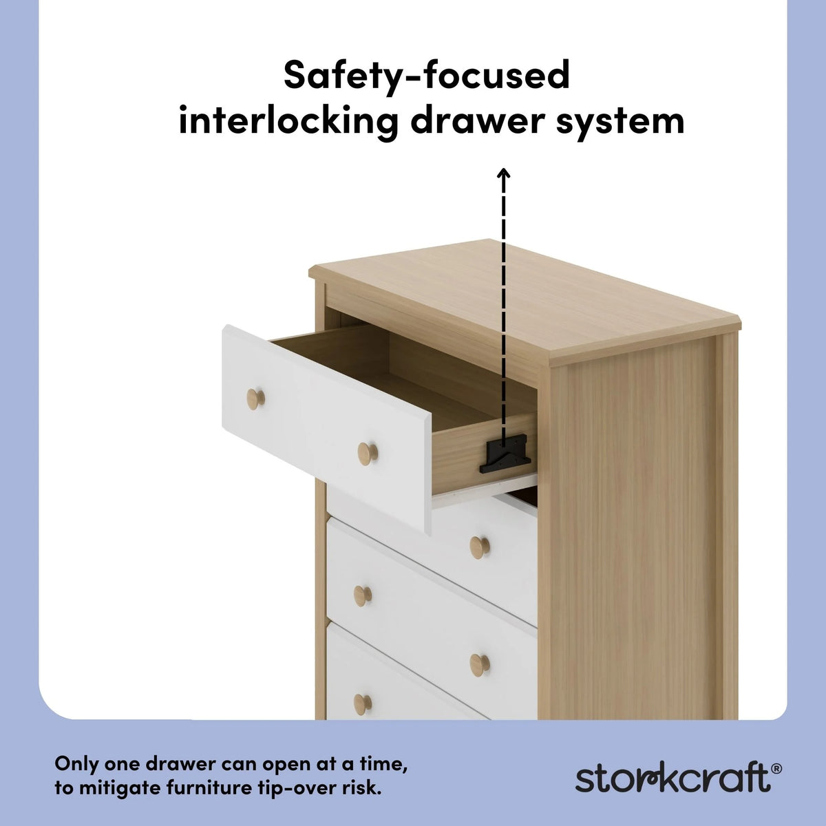Storkcraft Alpine 4 Drawer Nursery Dresser, White