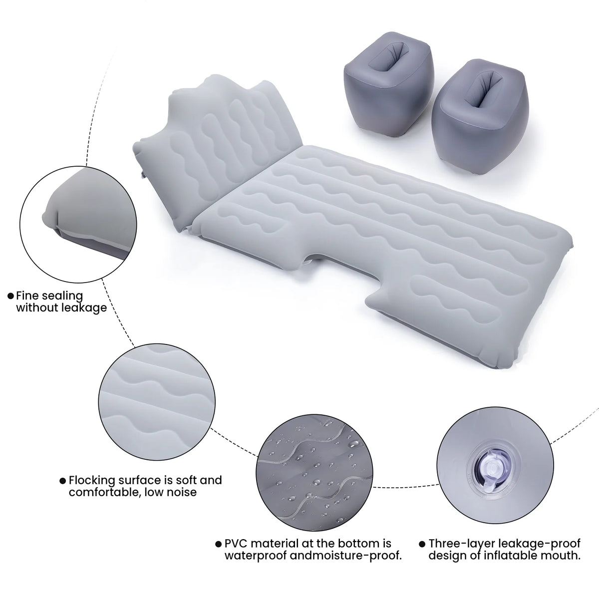 WheelX Air Mattress Back Seat Compatible with Tesla Cybertruck 2024 2025 Accessories for Travel, Car Bed SUV Mattress with Functional Piers