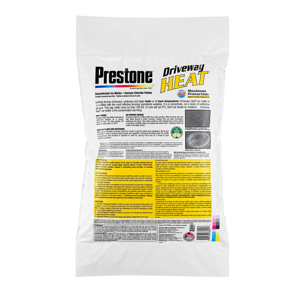 Prestone Driveway Heat Fast Acting Calcium Chloride Ice Melt, 20lb Bag