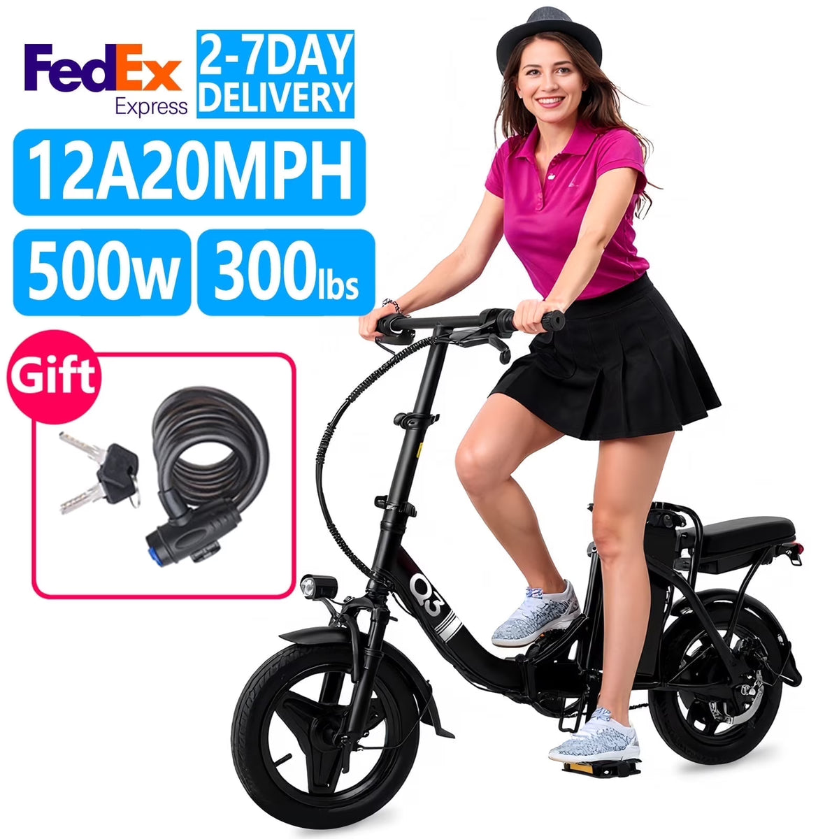 Bycyla Electric Bike for Adults,500W Brushless Motor Ebike with 12Ah Removable Battery,Multi-Shock Absorption,Commuter Electric Bicycle