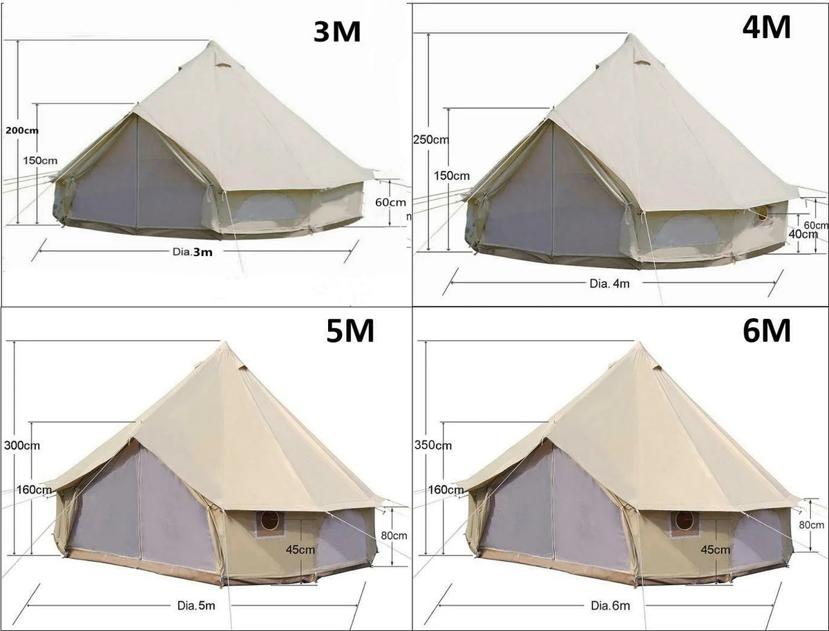 Been Younger Luxury New Oxford Fabric Glamping Tent 5M/16.4ft Waterproof Bell Tent for Outdoor Camping