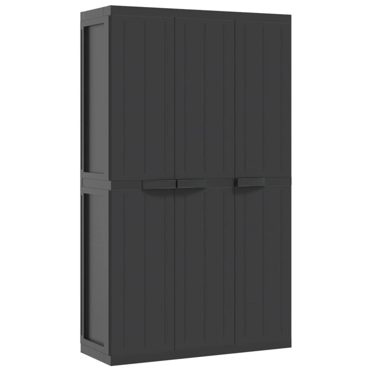vidaXL Outdoor Storage Cabinet Black 25.6"x14.6"x33.5" PP