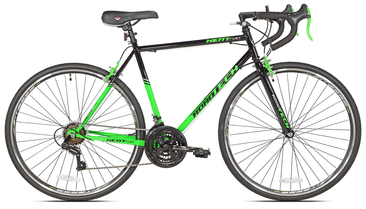 700c RoadTech Men's Bike, Black/Green