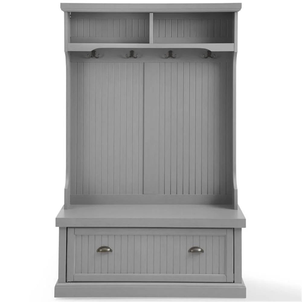 Bowery Hill 4-Hook Coastal Wood Hall Tree in Distressed Navy