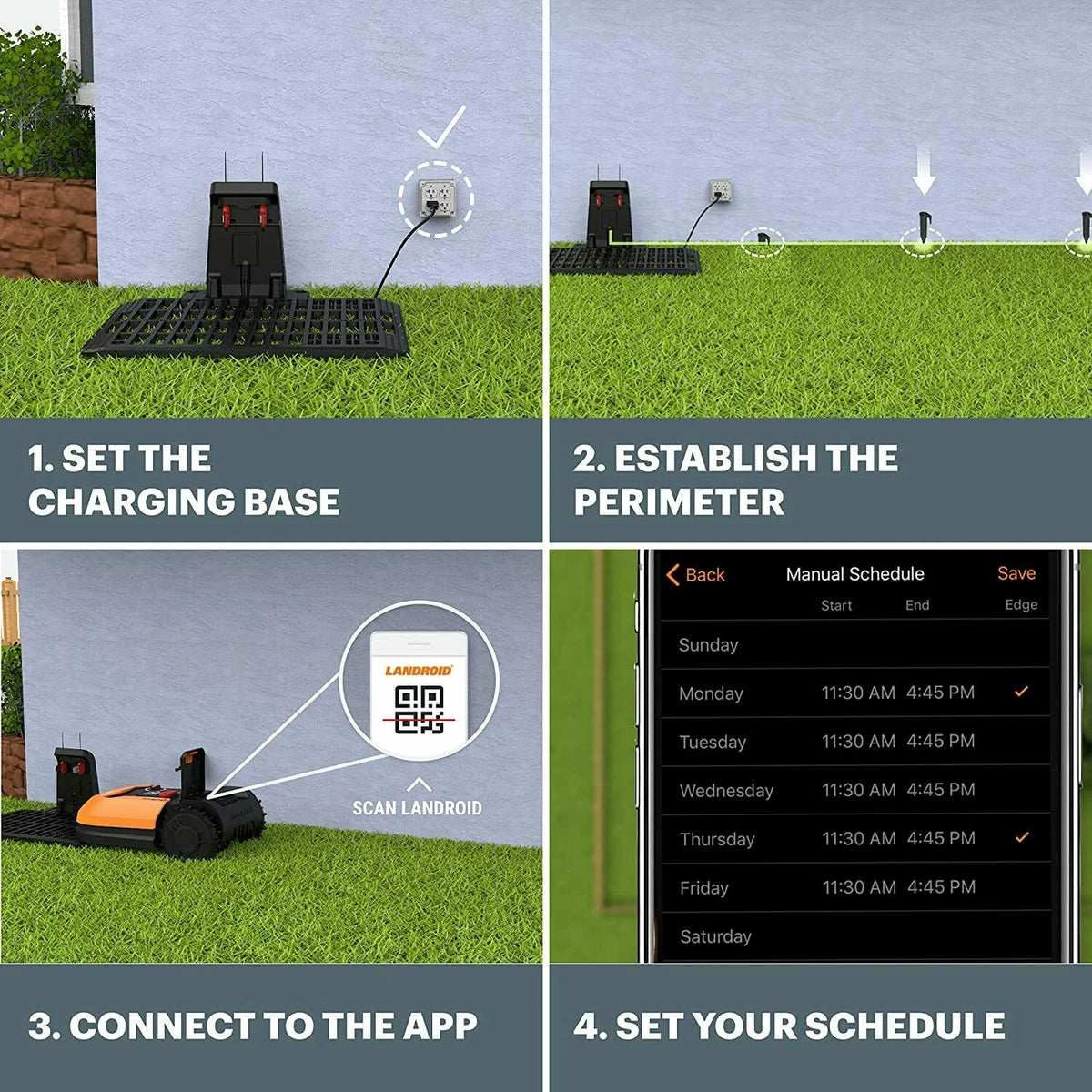 Worx WR165 Landroid S 20V 2.0Ah Robotic Lawn Mower (1/8 Acre) (Battery & Charger Included)