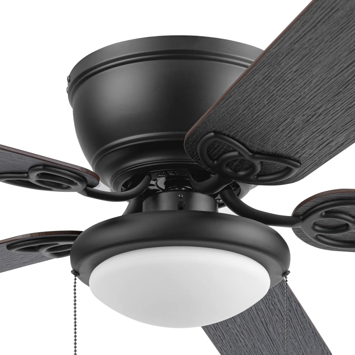 Mainstays 52" Black Traditional Indoor Ceiling Fan with Light, Pull Chain Control & Reverse Airflow