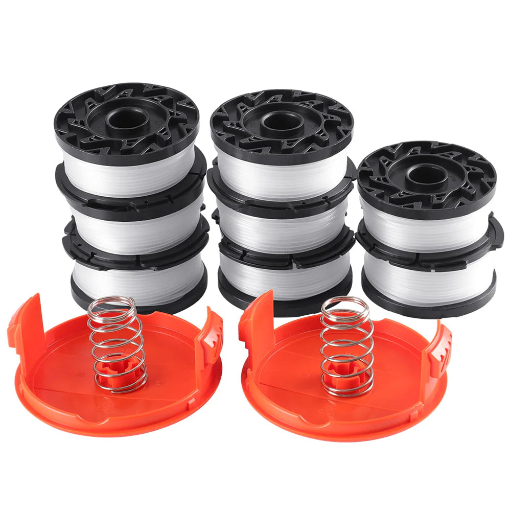 10 Pack String Trimmer Replacement Spool Compatible with BLACK+DECKER, 240ft 0.065" AF-100 Autofeed Replacement Spools - Compatible with Black+Decker String Trimmers(8-Line Spool + 2 Cap+2 Spring)